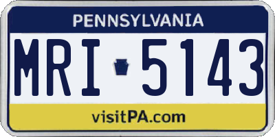 PA license plate MRI5143