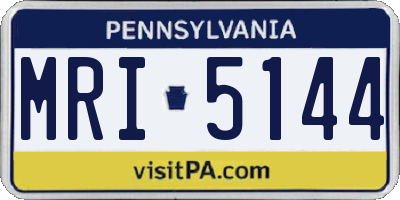 PA license plate MRI5144