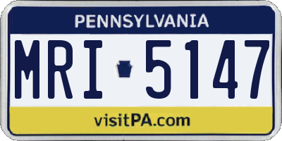 PA license plate MRI5147
