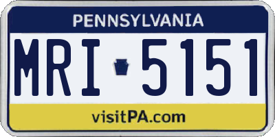 PA license plate MRI5151