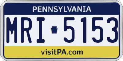 PA license plate MRI5153
