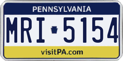PA license plate MRI5154