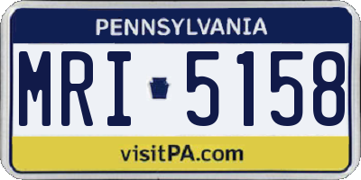 PA license plate MRI5158