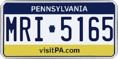 PA license plate MRI5165