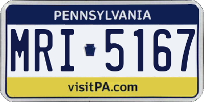PA license plate MRI5167