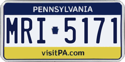 PA license plate MRI5171