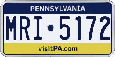 PA license plate MRI5172