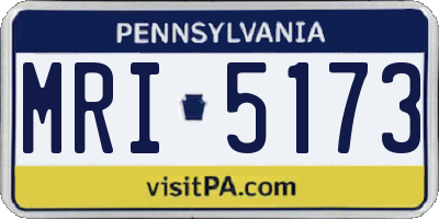 PA license plate MRI5173