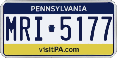 PA license plate MRI5177
