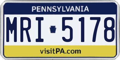 PA license plate MRI5178