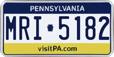 PA license plate MRI5182