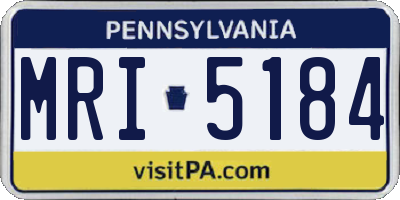 PA license plate MRI5184