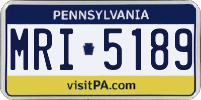 PA license plate MRI5189