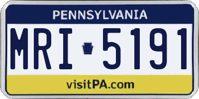 PA license plate MRI5191