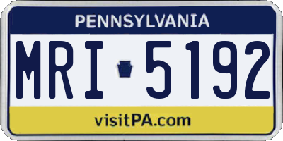 PA license plate MRI5192