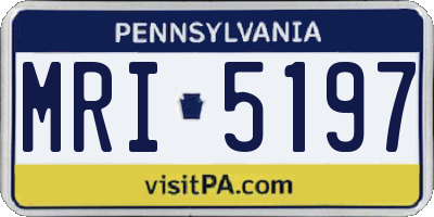 PA license plate MRI5197
