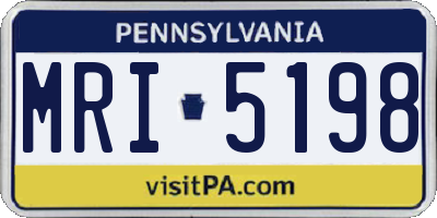 PA license plate MRI5198