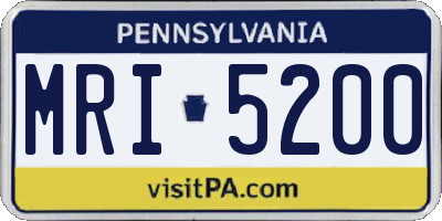 PA license plate MRI5200