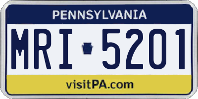 PA license plate MRI5201