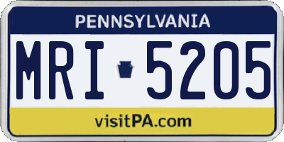 PA license plate MRI5205
