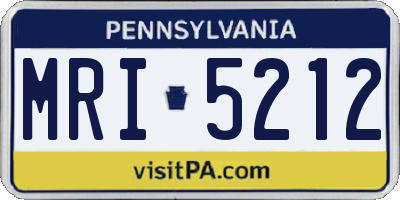 PA license plate MRI5212
