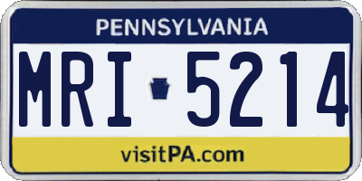 PA license plate MRI5214