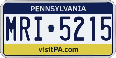 PA license plate MRI5215