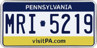 PA license plate MRI5219