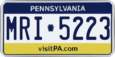 PA license plate MRI5223