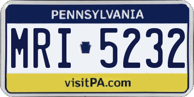 PA license plate MRI5232