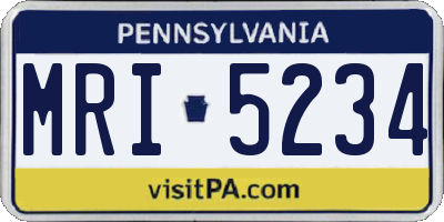 PA license plate MRI5234
