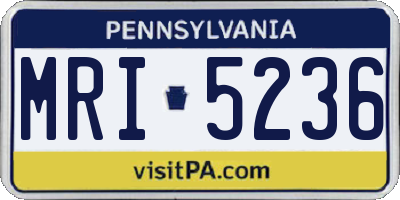 PA license plate MRI5236
