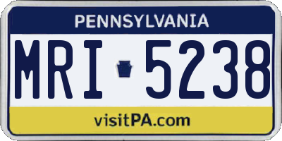 PA license plate MRI5238