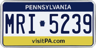 PA license plate MRI5239