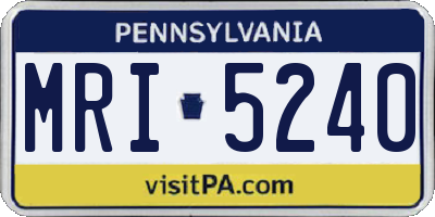 PA license plate MRI5240