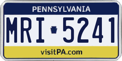 PA license plate MRI5241