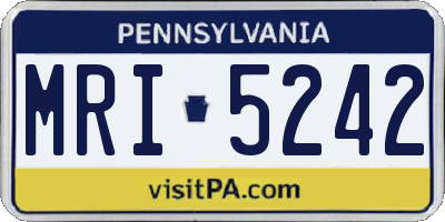 PA license plate MRI5242