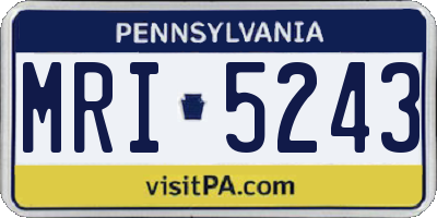PA license plate MRI5243