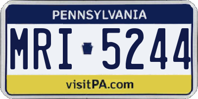 PA license plate MRI5244
