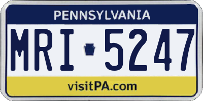 PA license plate MRI5247