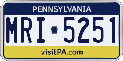 PA license plate MRI5251