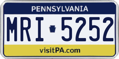 PA license plate MRI5252