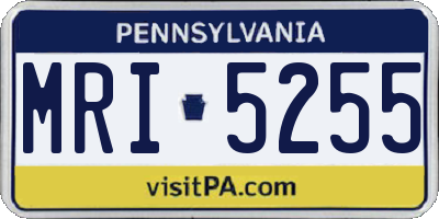 PA license plate MRI5255