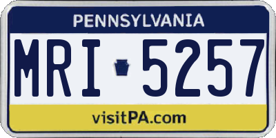 PA license plate MRI5257