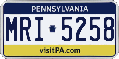 PA license plate MRI5258
