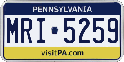 PA license plate MRI5259