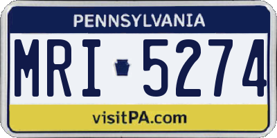 PA license plate MRI5274