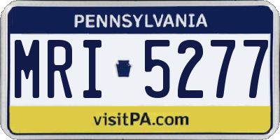 PA license plate MRI5277