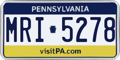 PA license plate MRI5278