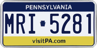 PA license plate MRI5281